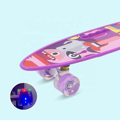 Flat-Plate Ręczne Małe Ryby Płyty Drukowane Skateboard Cztery Koła Flash Mobility Scooter dla chłopców i dziewcząt