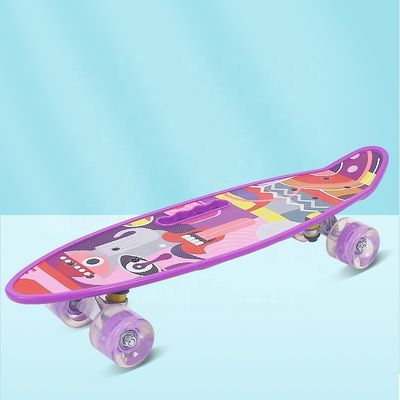 Flat-Plate Ręczne Małe Ryby Płyty Drukowane Skateboard Cztery Koła Flash Mobility Scooter dla chłopców i dziewcząt