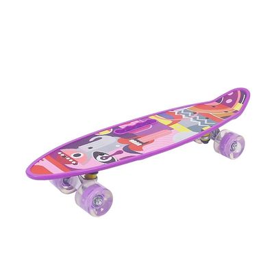 Flat-Plate Ręczne Małe Ryby Płyty Drukowane Skateboard Cztery Koła Flash Mobility Scooter dla chłopców i dziewcząt