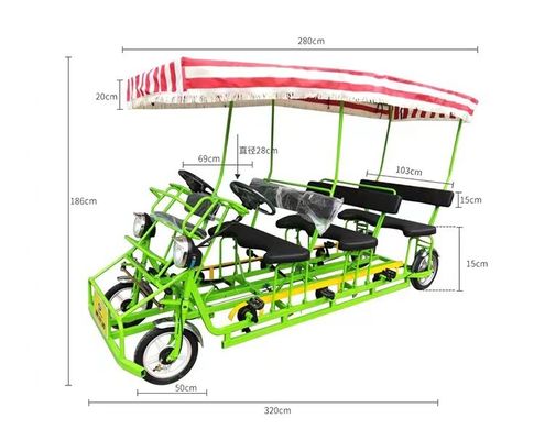 Stalowa ramka 26' Tandem 4-kołowy rower dla dorosłych rowerowy rower turystyczny