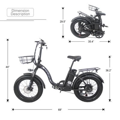 EU Stock 250W Motor 15AH Litium Battery Składany E-Bike z i 20x4.0 cali Fat Tire