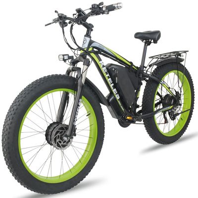26AH 2000W Wysokiej mocy Dwóch kół napędowych Podwójnie silnikowy rower elektryczny z 26x4.0 cali Fat Tire
