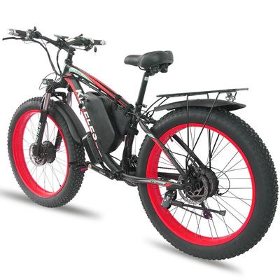 26AH 2000W Wysokiej mocy Dwóch kół napędowych Podwójnie silnikowy rower elektryczny z 26x4.0 cali Fat Tire