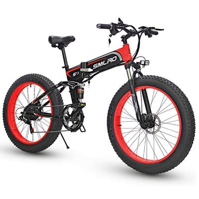 Elektryczny rower tłuszczowy opony składane 13AH SMLRO S11 26x4.0 cali 48V 1000W silnik 7 prędkości