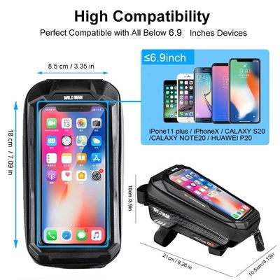 Wodoszczelny 6.6in Phone Case Touchscreen Bag for MTB Pack 1L Capacity Accessoires Rower